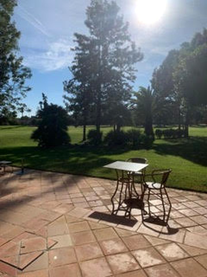 A table set on the terrace